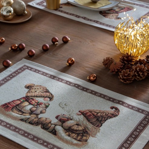 Set Individual Gnomo de Navidad 30x45 cm Jacquard – Duende Navideño