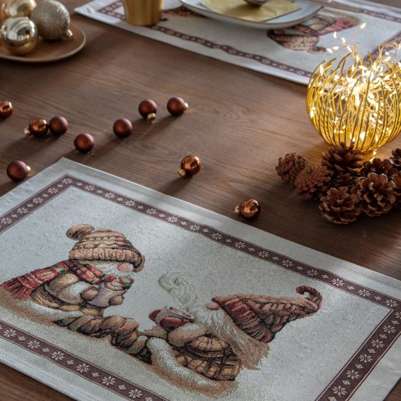 Set Individual Gnomo de Navidad 30x45 cm Jacquard – Duende Navideño