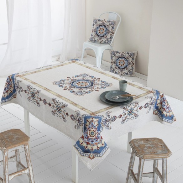 Mantel Bohemio en Jacquard - Diseño de Mandala Étnica