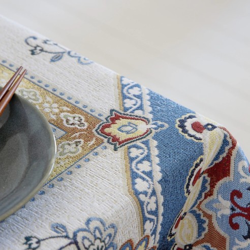 Mantel Bohemio en Jacquard - Diseño de Mandala Étnica