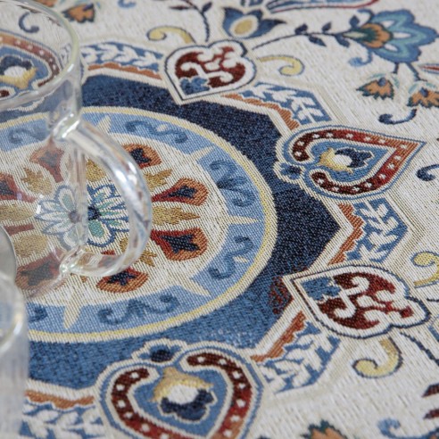 Mantel Bohemio en Jacquard - Diseño de Mandala Étnica