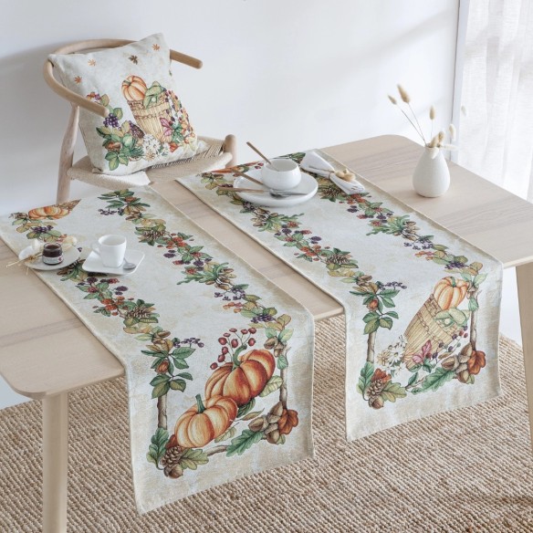 Camino de Mesa Pumpkin Cottage 40x135 cm – Decoración Otoño