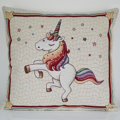 Jacquard cushion unicorn 45x45 RAINBOW