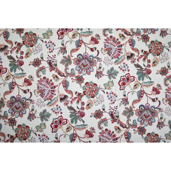 Jacquard fabric with Hindu-style flowers. HINDU. Width 140