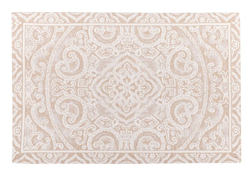 Set Individual algodon beig geometrico Mykonosc4 35x50